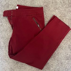 LOFT Red Skinny Ankle Pant 16